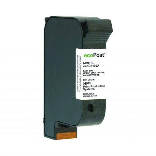 ecoPost Remanufactured Postage Spot Color Green Ink Cartridge for HP C6169A