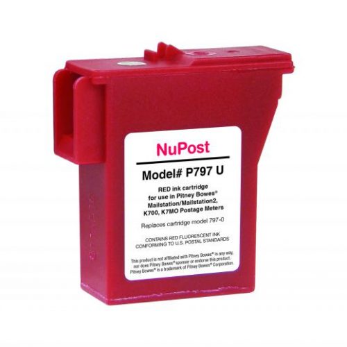 NuPost Remanufactured Postage Meter Red Ink Cartridge for Pitney Bowes 797-0/797-Q/797-M