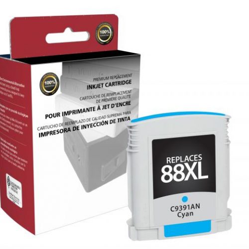 Clover Remanufactured High Yield Cyan Ink Cartridge for HP C9391AN (HP 88XL)