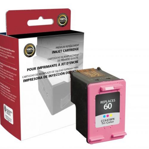 Clover Remanufactured Tri-Color Ink Cartridge for HP CC643WN (HP 60)