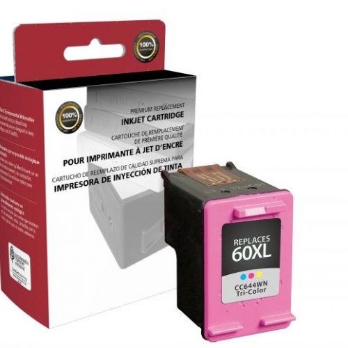 Clover Remanufactured High Yield Tri-Color Ink Cartridge for HP CC644WN (HP 60XL)