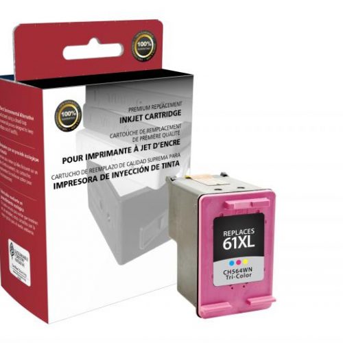 Clover Remanufactured High Yield Tri-Color Ink Cartridge for HP CH564WN (HP 61XL)