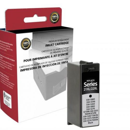Clover Remanufactured High Yield Black Ink Cartridge for Dell Series 21XL/22XL