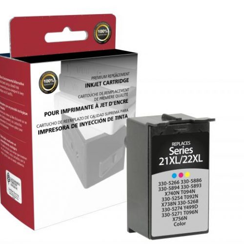 Clover Remanufactured High Yield Color Ink Cartridge for Dell Series 21XL/22XL