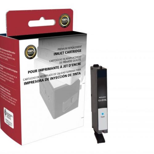 Clover Non-OEM New High Yield Cyan Ink Cartridge for Canon CLI-251XL