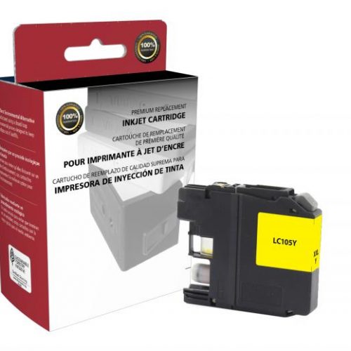 Clover Non-OEM New Super High Yield Yellow Ink Cartridge for Brother LC105XXL