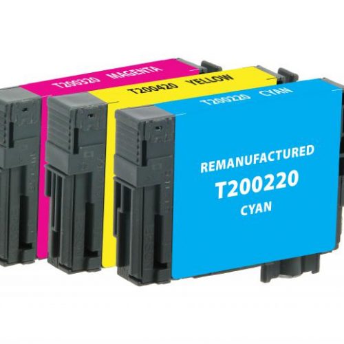 Clover Remanufactured Cyan, Magenta, Yellow Ink Cartridges for Epson T200 3-Pack
