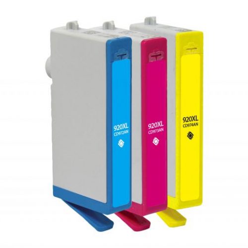 Clover Remanufactured High Yield Cyan, Magenta, Yellow Ink Cartridges for HP 920XL 3-Pack
