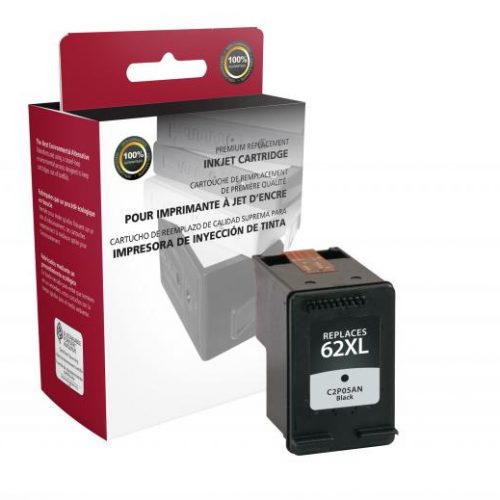 Clover Remanufactured High Yield Black Ink Cartridge for HP C2P05AN (HP 62XL)