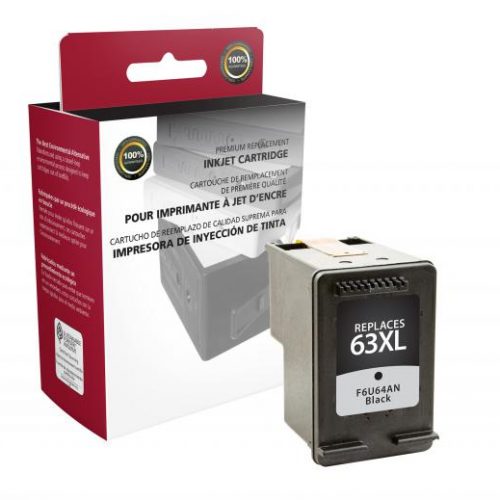 Clover Remanufactured High Yield Black Ink Cartridge for HP F6U64AN (HP 63XL)
